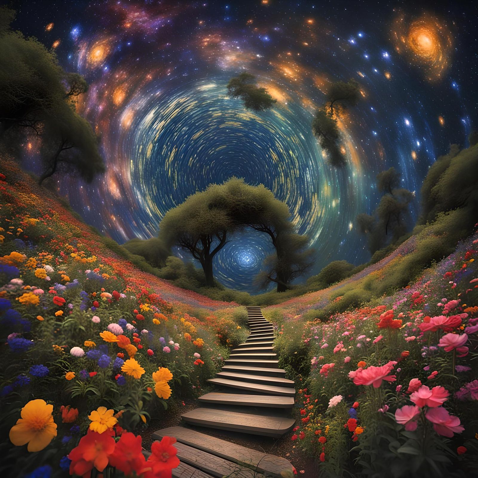 Hallucinatory Star Maelstrom in Floral Network