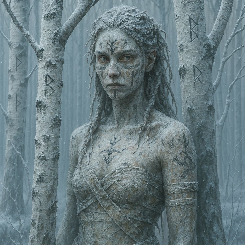 Camouflaged Huntress of Niflheim's Birch Forest