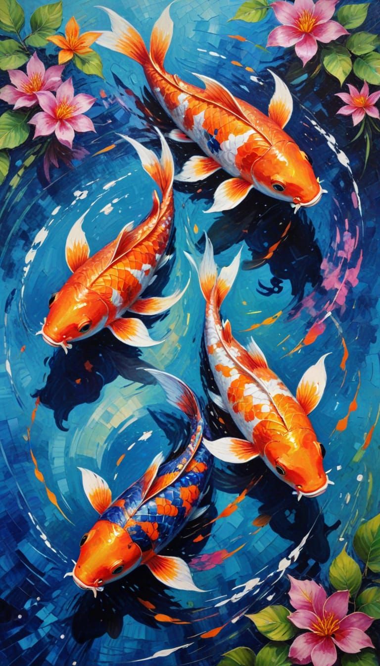 shimmering koi