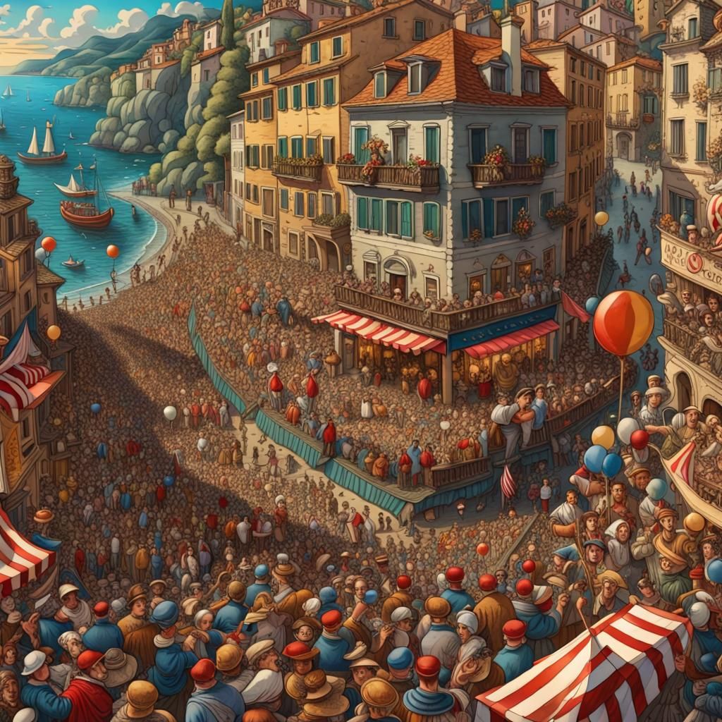 Musical Parade in Italy, Detailed Comic Art