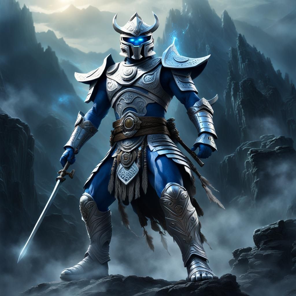 Orc Shaman Samurai Warrior in Tribal Fantasy Art