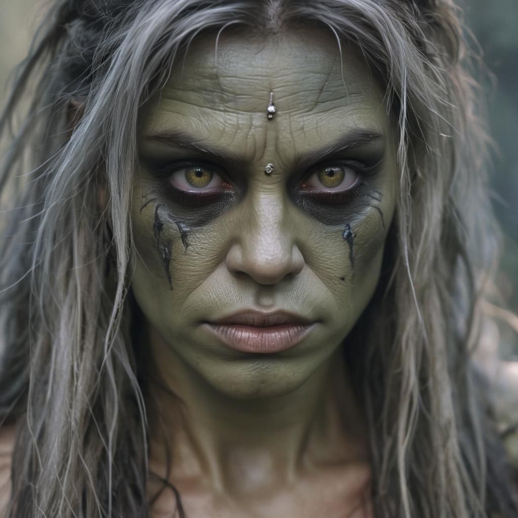 Sensual Orc Portrait in Dark Fantasy Style