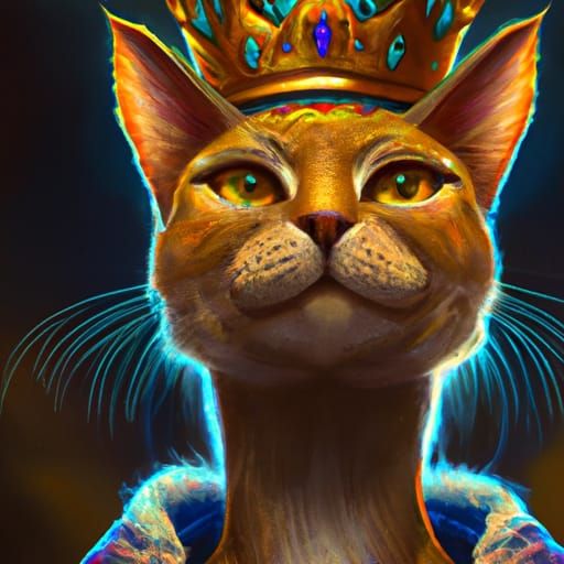Royal Cat Portrait in Hyperdetailed Art Style