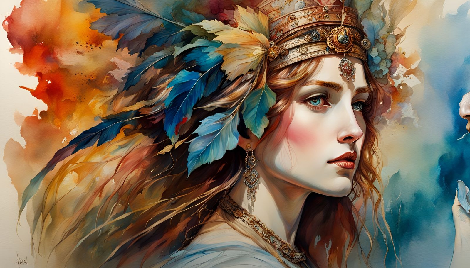 Renaissance Fantasy in Watercolor Style