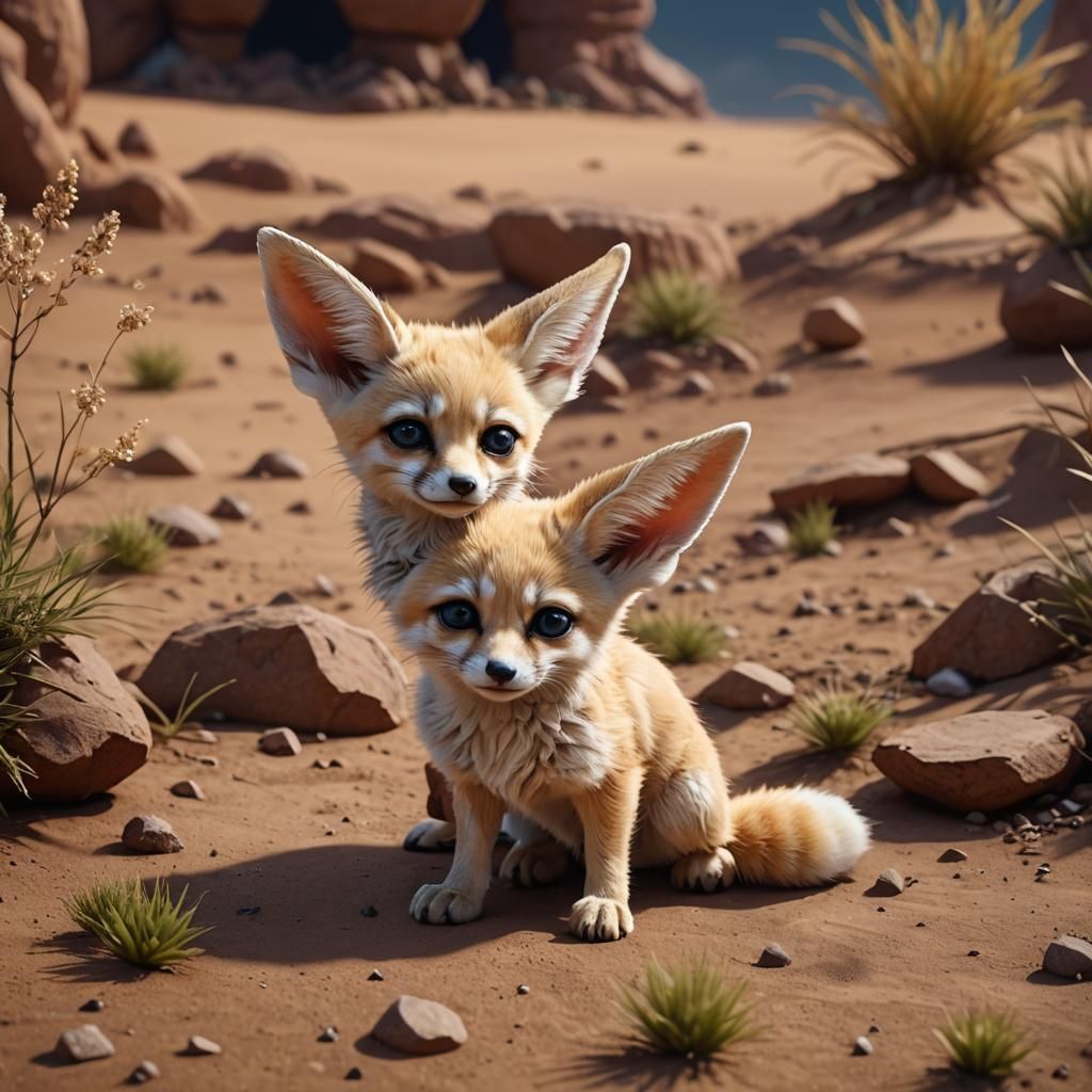 Adorable Fennec Fox: Detailed Fantasy Concept Art