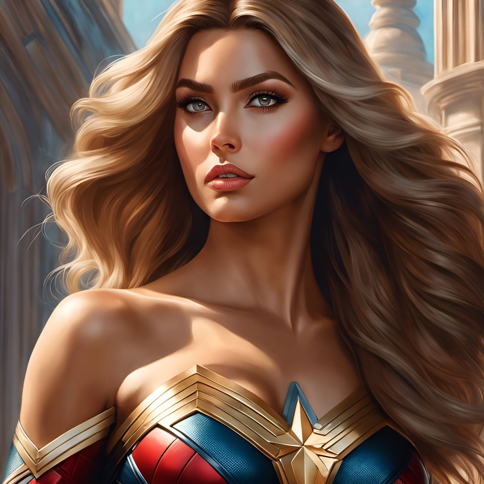 Gorgeous Woman in Hyperrealistic Detailed Full Body Shot