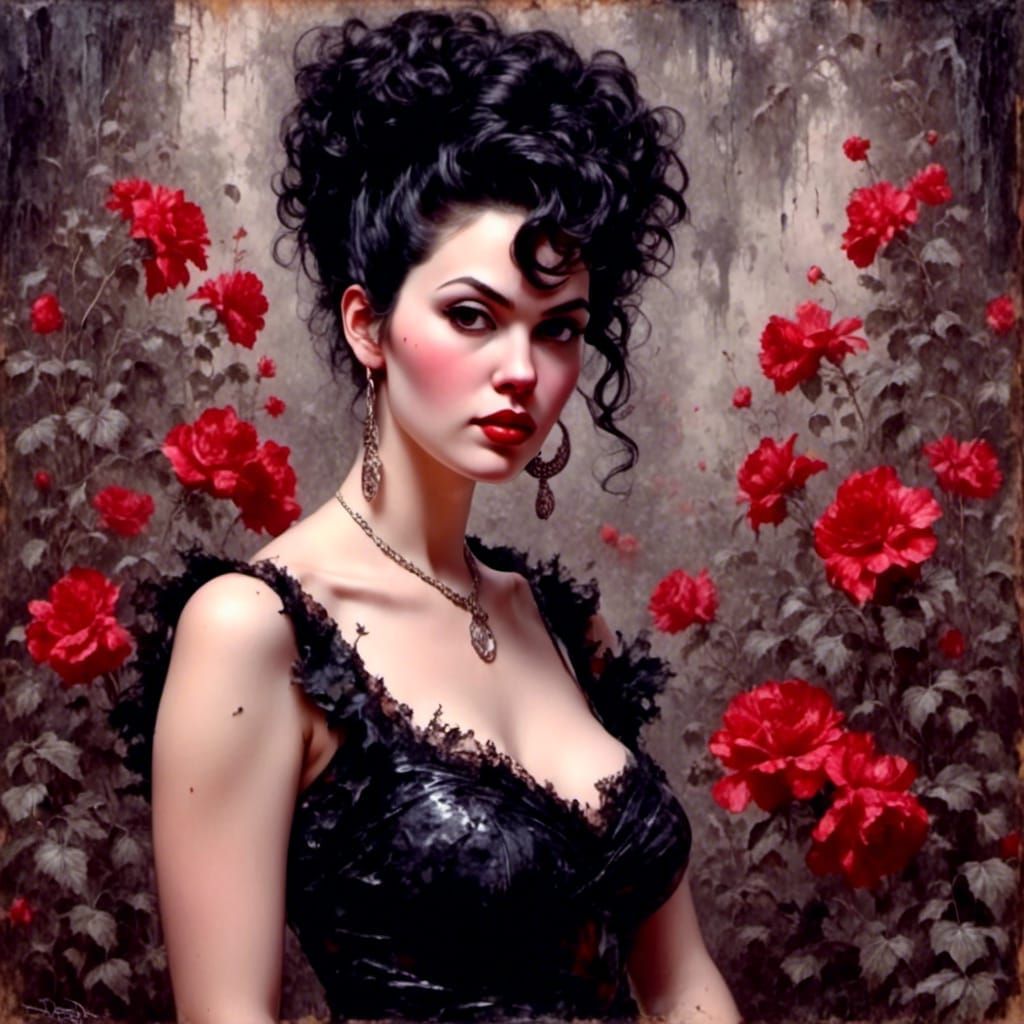 Gothic Noir: A French Portrait in Oil