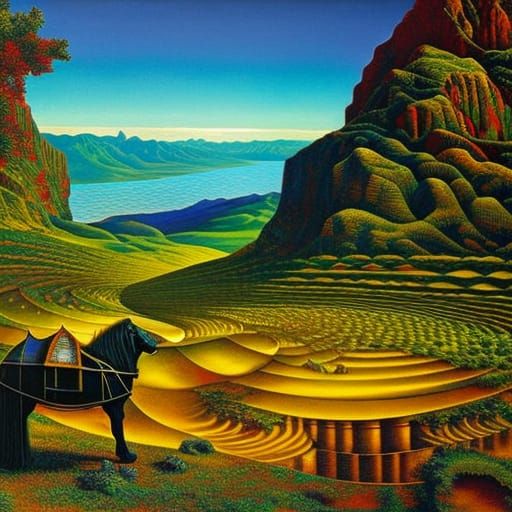 Romani Wagon: A Photorealistic Surrealist Caravan