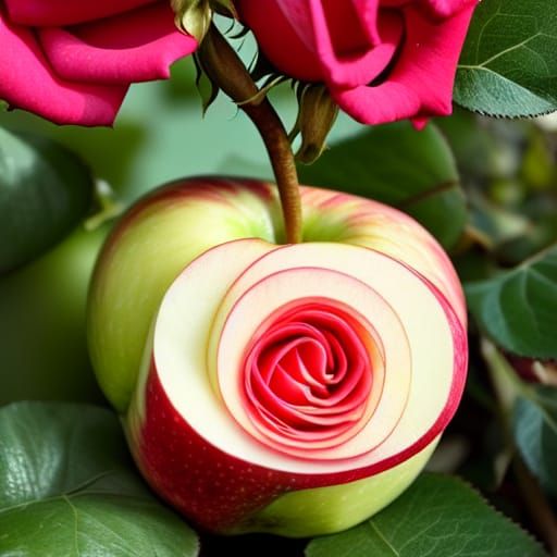 Rose-Shaped Apple: A Digital Rendering