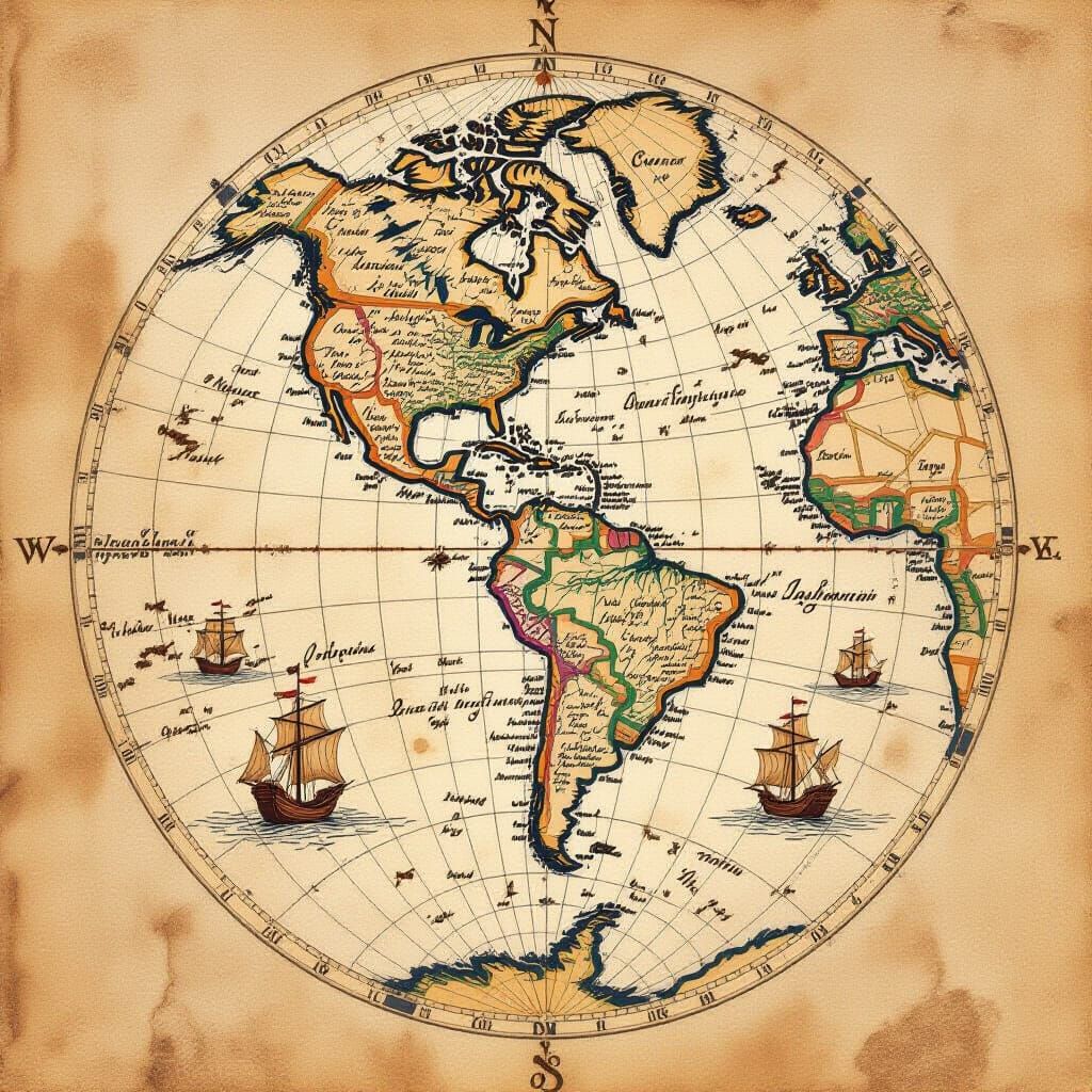Piri Reis Map Section: South America & Antarctica