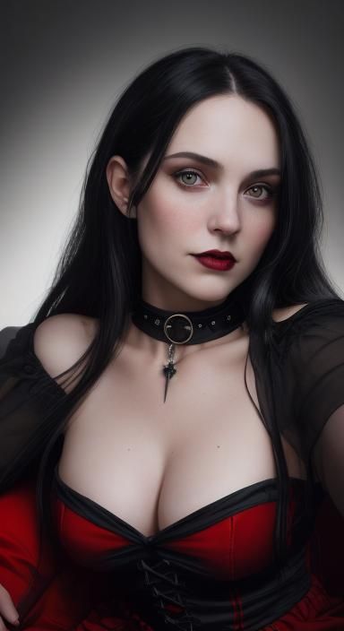 Gothic Woman on Demon's Lap: A Sharp Portrait