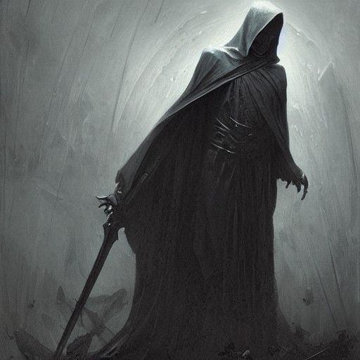 Terrifying Grim Reaper in a Gothic Horror Style