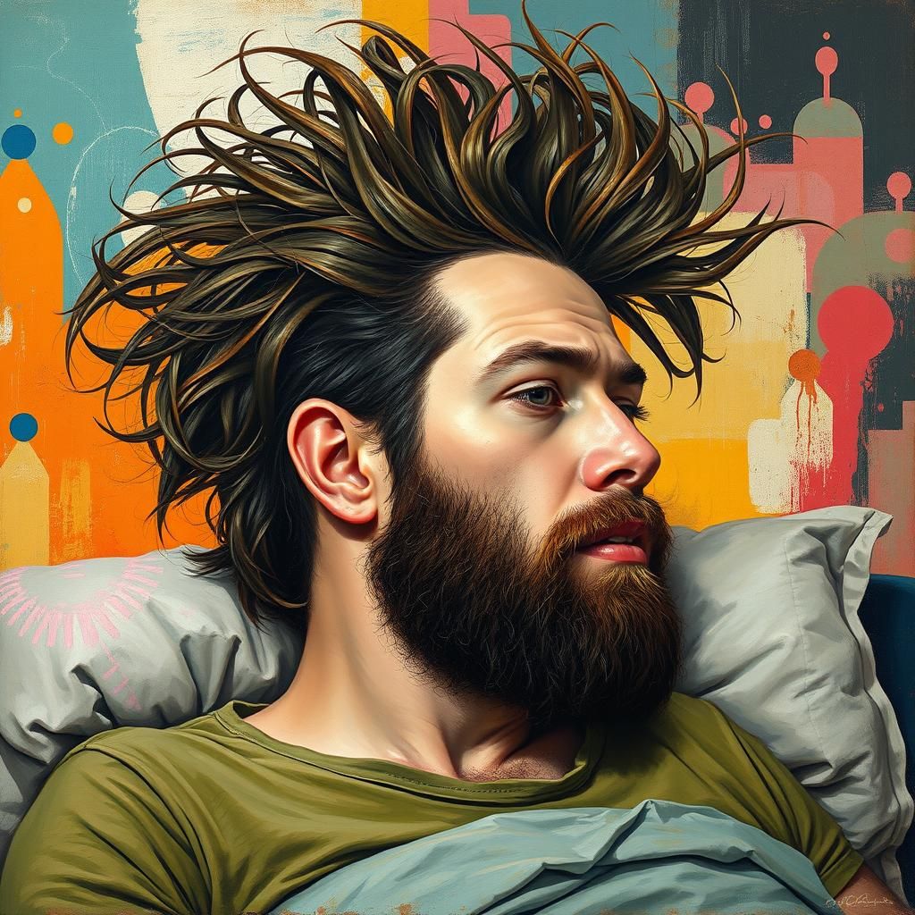 Messy Hair Portrait in a Surreal Art Style