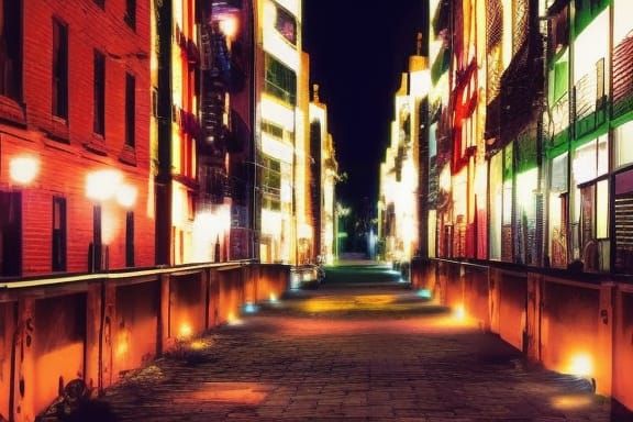 Night Scene of a Dangerous Neighborhood