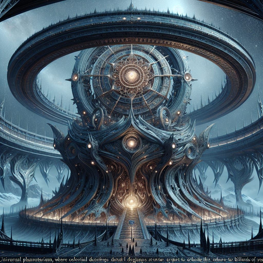 Futuristic Planetarium: Sanctuary of Mystical Deities