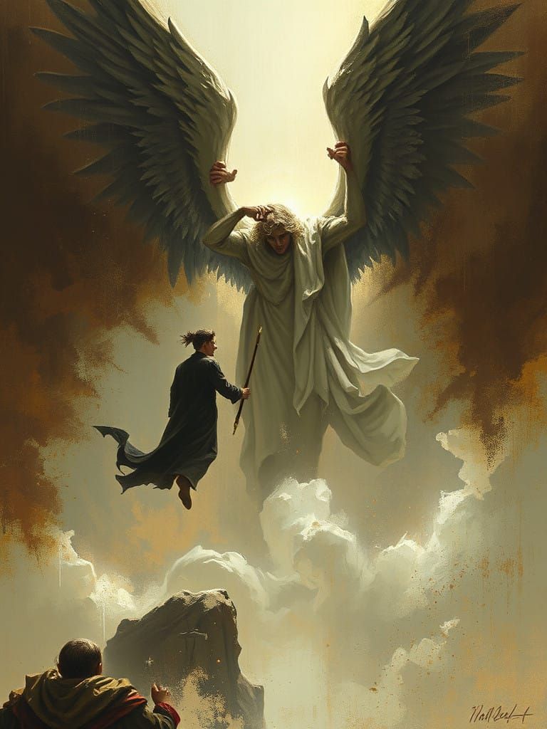 Troubled Angel Confronts Wiser Shadow