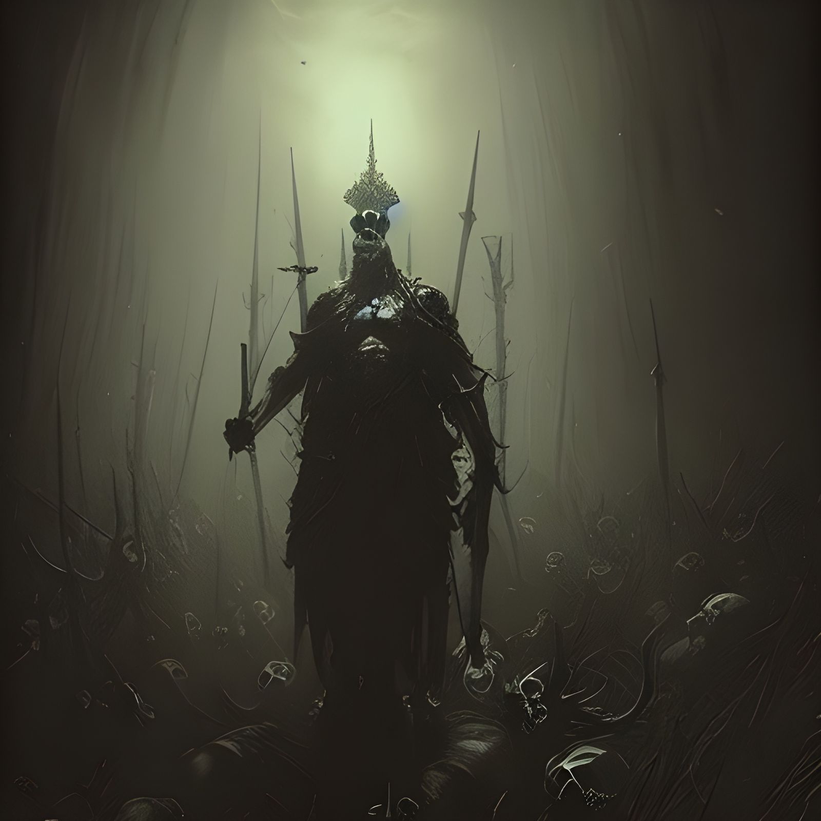 Dark Skull King in Gothic Horror Style