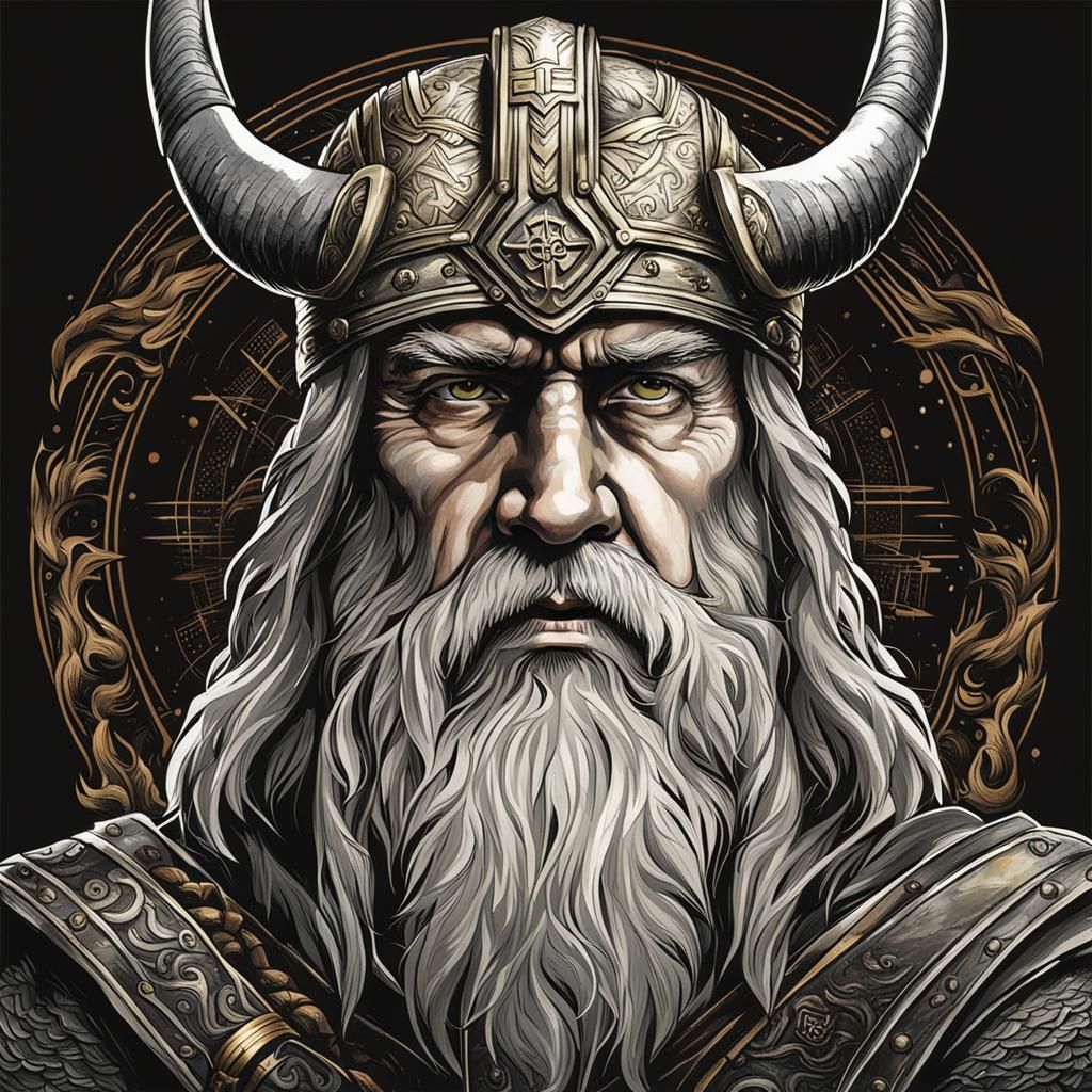 Odin Portrait in Style of Greg Rutkowski