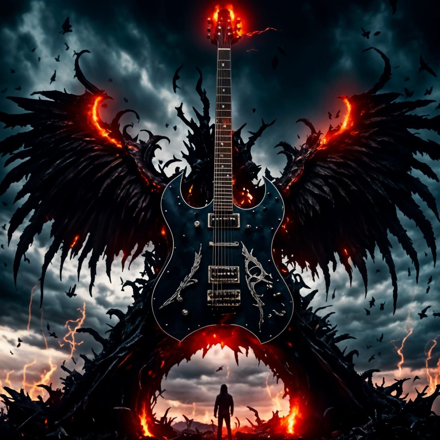 Punk Duck Shreds on Winged Guitar