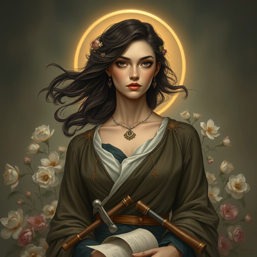 Ethereal Regal Woman in Harmony with Nature