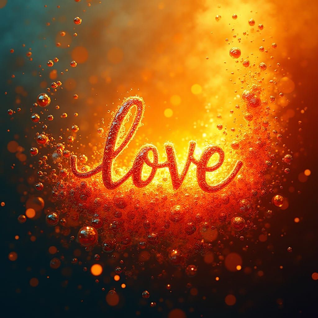 Fiery Love in Abstract Expressionism Style