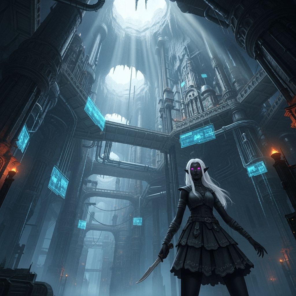 Elf Maiden Searches for Exit in Underground City