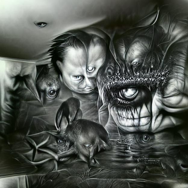 nightmares in hyperdetailed charcoal