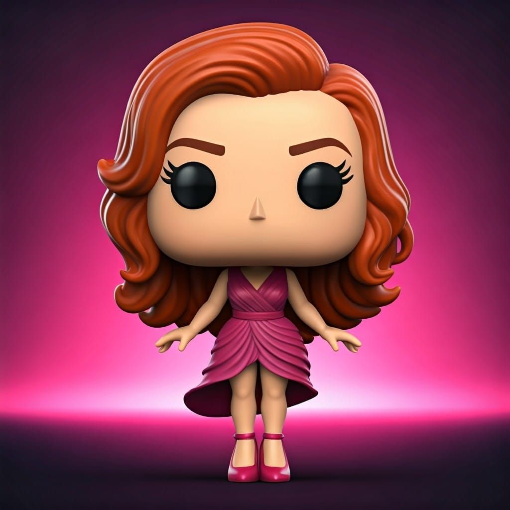 Female Funko Pop Figurine in 3D Digital Art Style