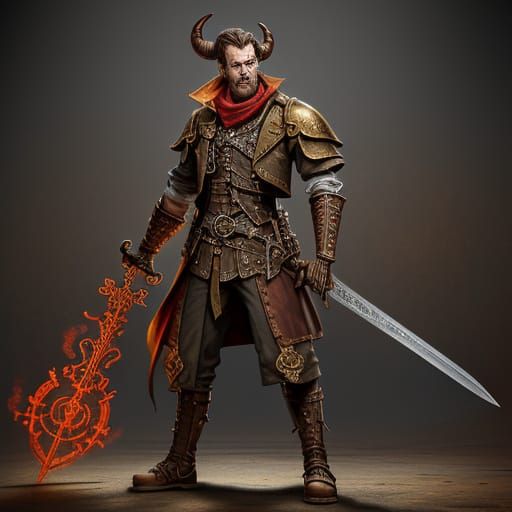 Steampunk Tiefling Masterpiece in Industrial Fantasy