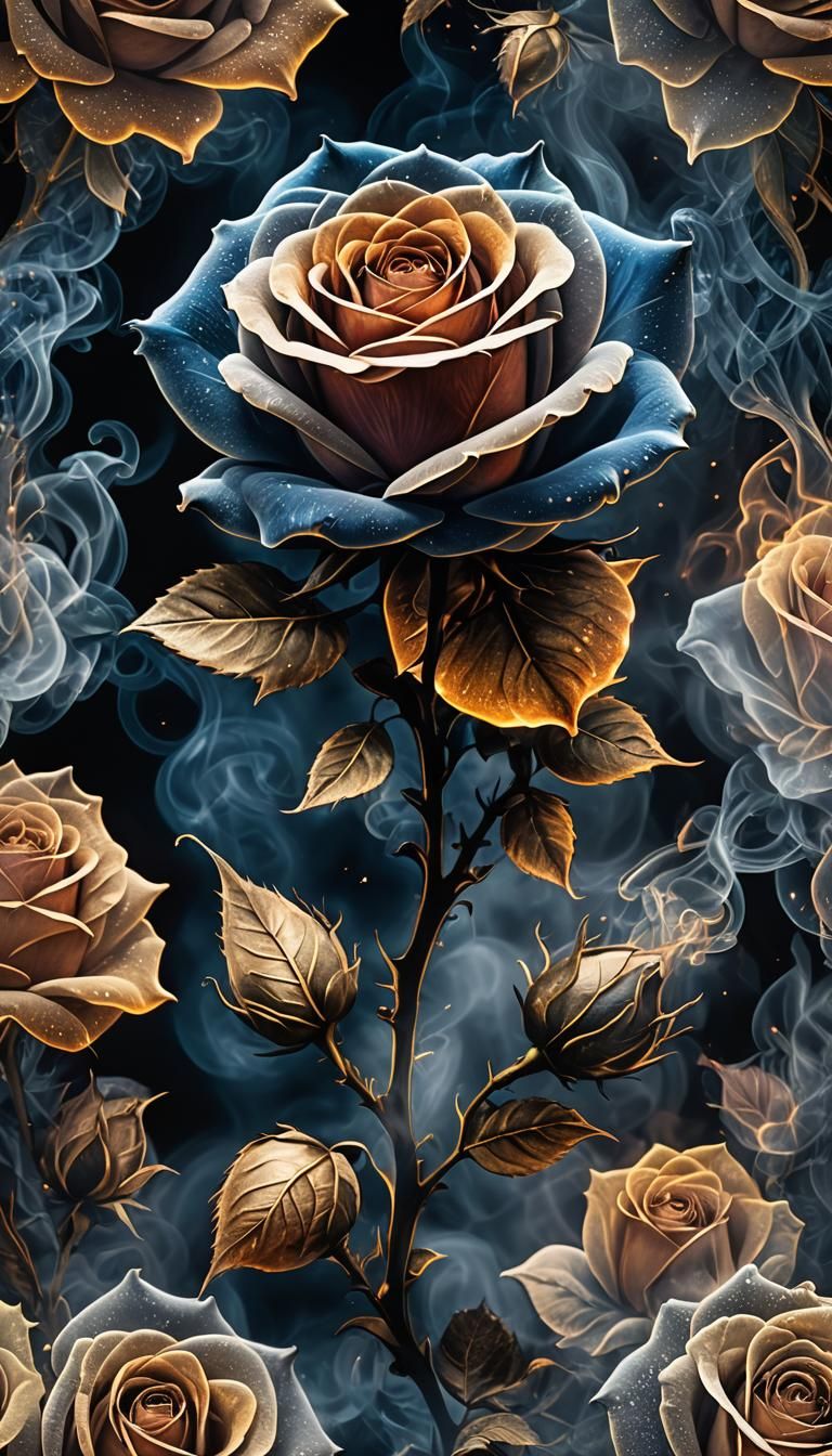 Blue Smoke Rose in Sunlight