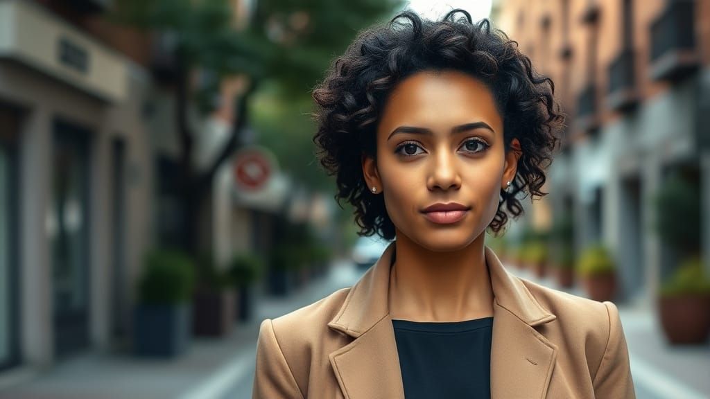Candid Portrait of Woman in Urban Setting