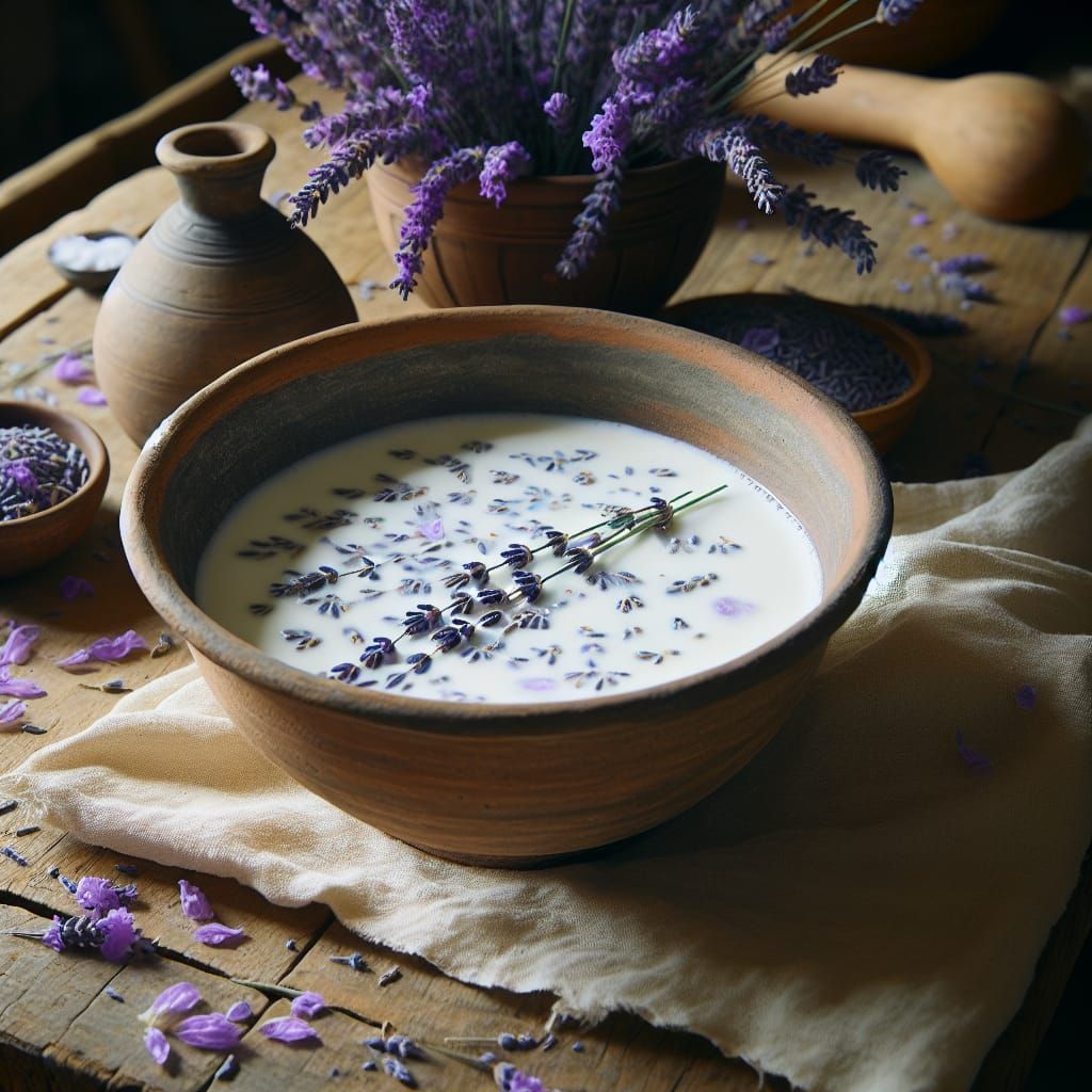 Medieval Lavender Oasis: Rustic Bathtime Tranquility