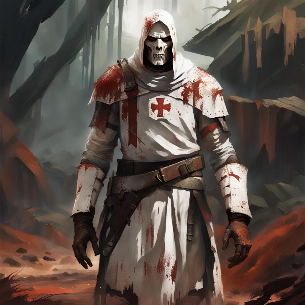 Sinister Pale Man in Rusty Templar Armor