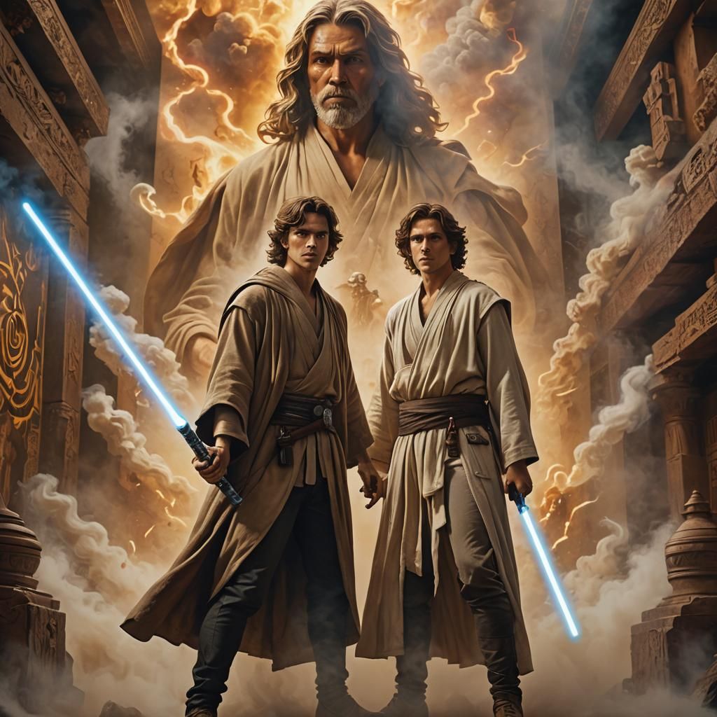 Dynamic Star Wars Jedi Mural Art