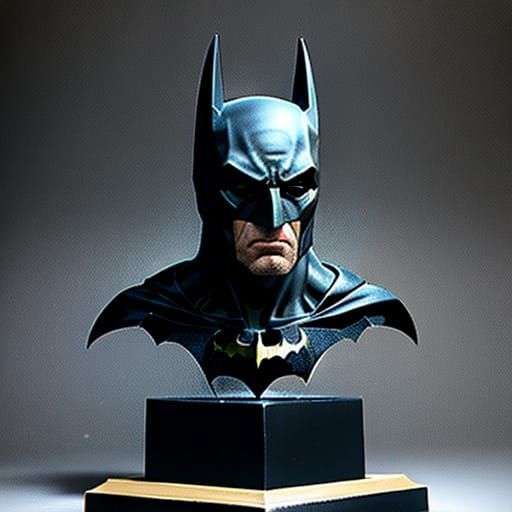 Abstract Batman Sculpture in Dark Minimalist Style