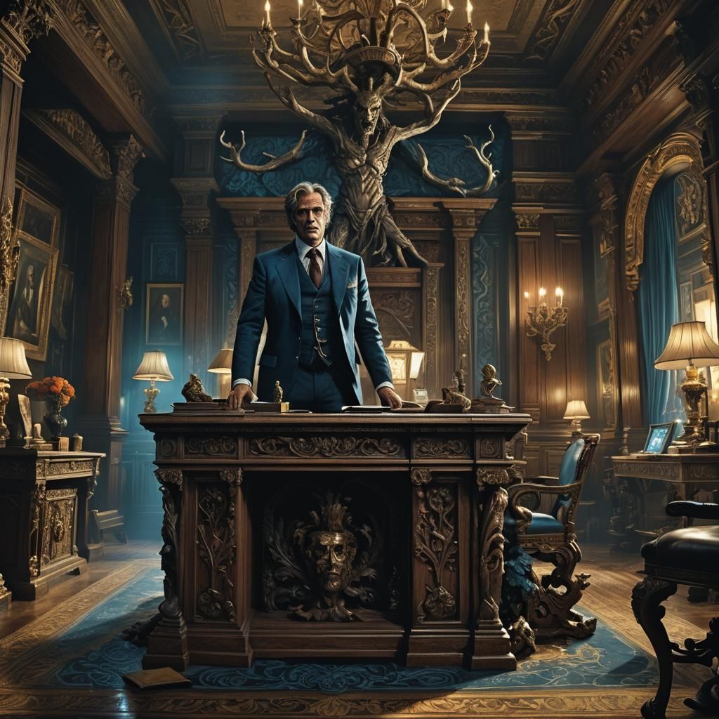 Ornate Fantasy Portrait in Italian Horror Style