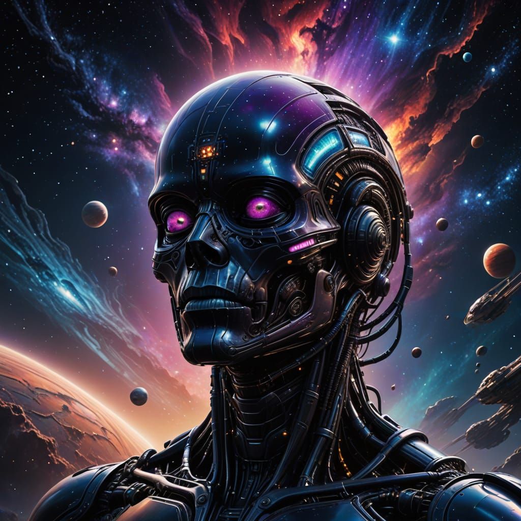 Surrealist Sci-Fi Cosmos in Vibrant Colors