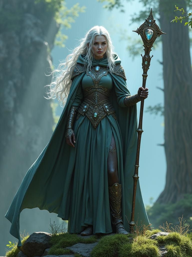 High Elf Cleric in Fantasy Illustration