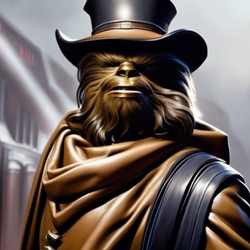 Chewbacca as Sherlock Holmes, Detailed Realistic Portrait
