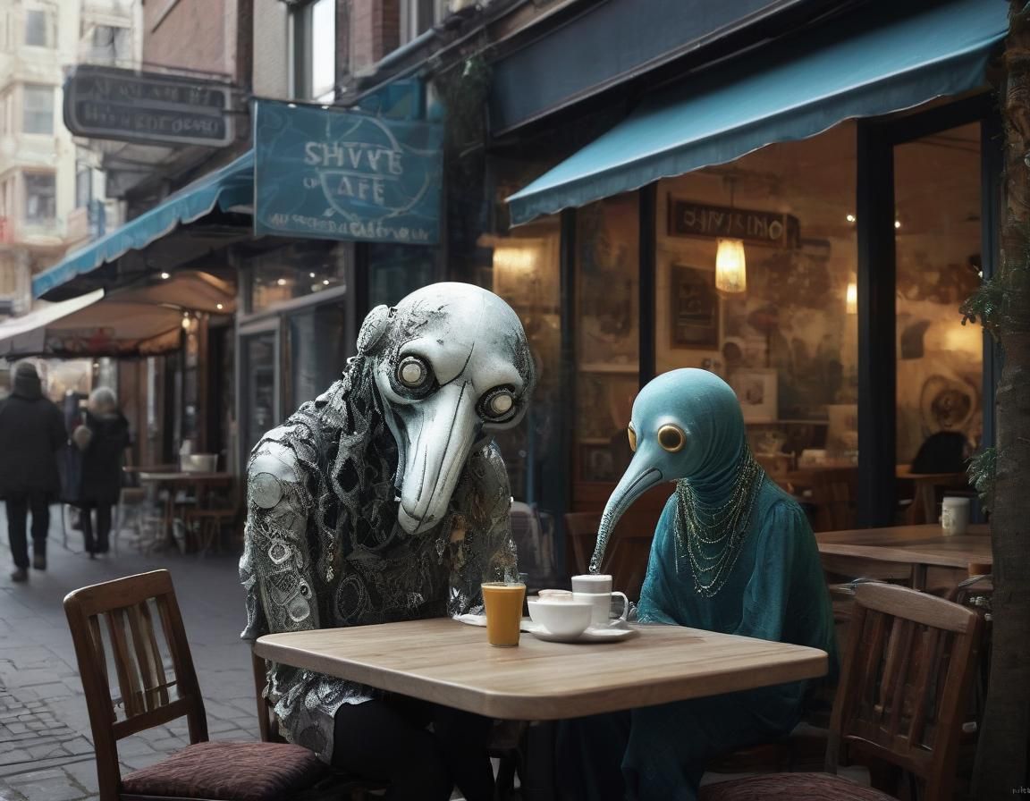 Anthropomorphic Figure Listening to the Sea, Character Desig...