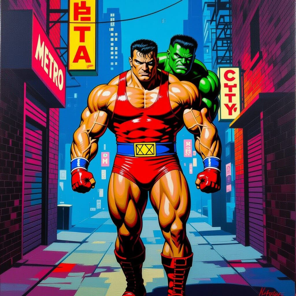 Haggar Carries Boss in Metro City Alley, Ken Kelly Style