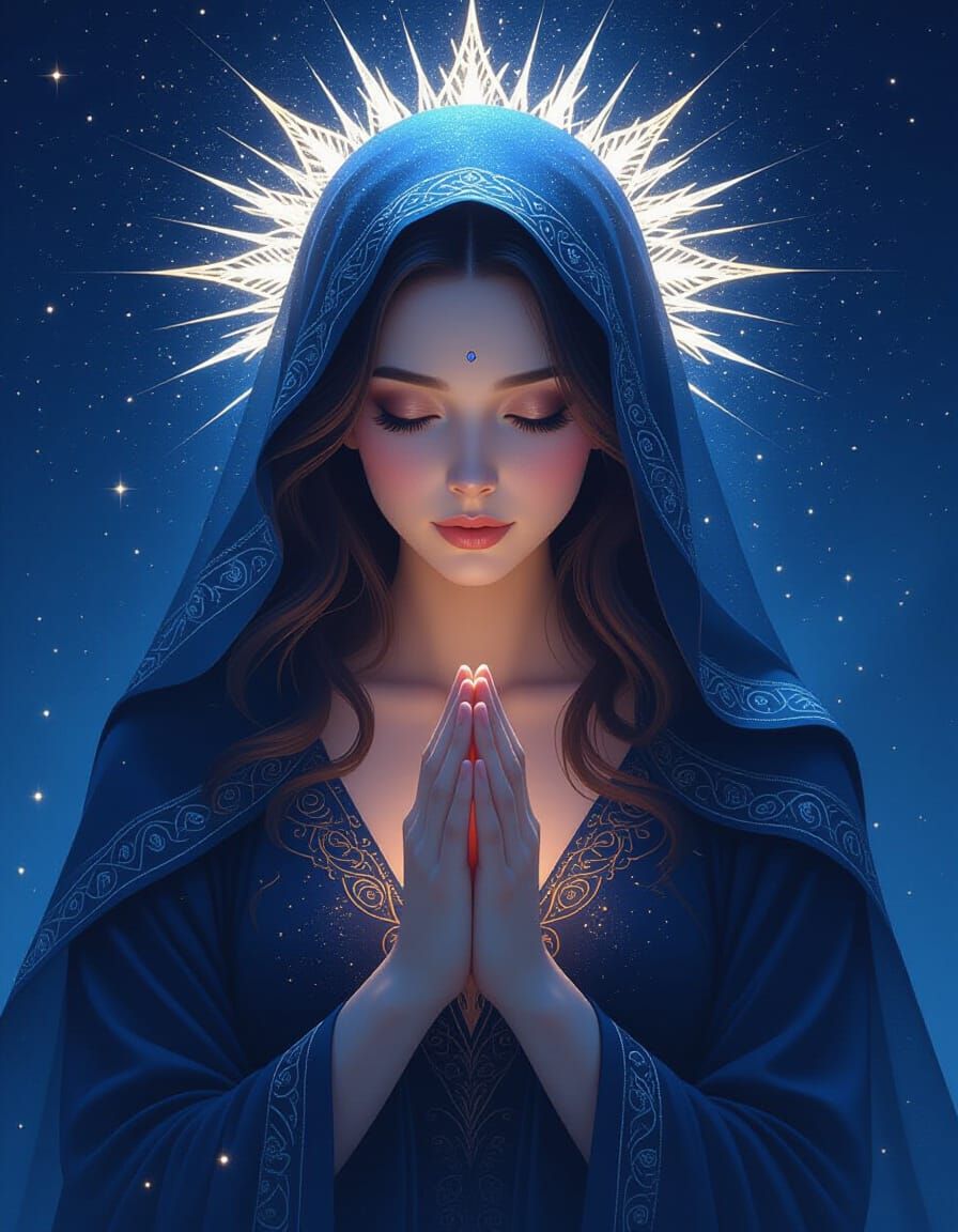 Celestial Woman of Starlight and Cosmic Dust