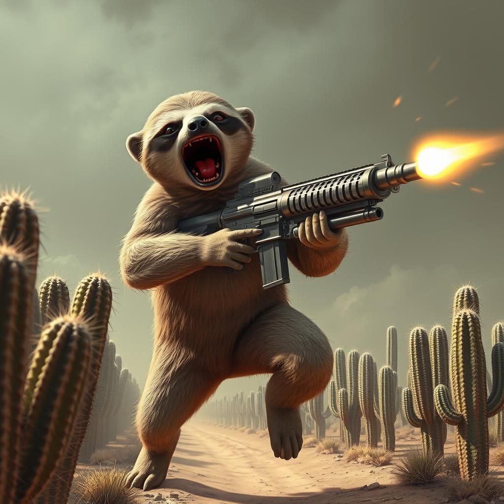 Sloth Action Hero Unleashes Cactus Carnage