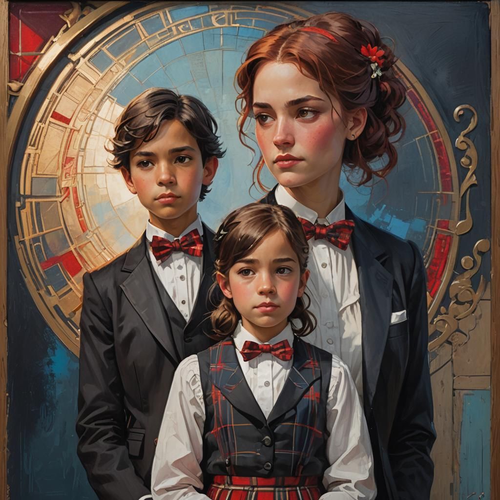 Elegant Portrait in Art Nouveau Style