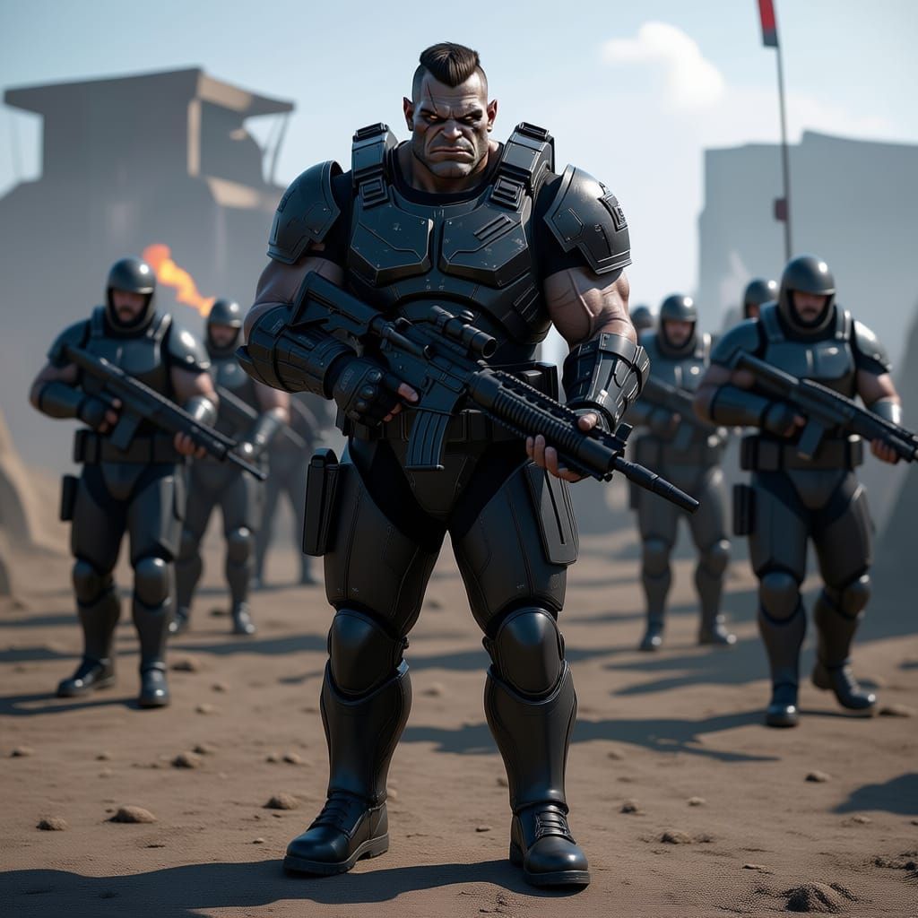 Ogre Space Marine in Black Power Armor