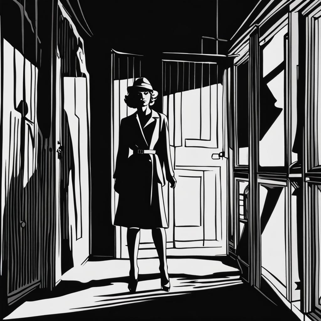 Woman in Shadows: Dynamic Lighting Film Noir