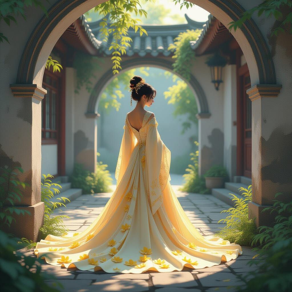 Dandelion Princess in Overgrown Courtyard