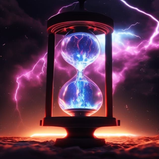 Cosmic Electrical Storm in Hourglass: Epic HDR Concept Art