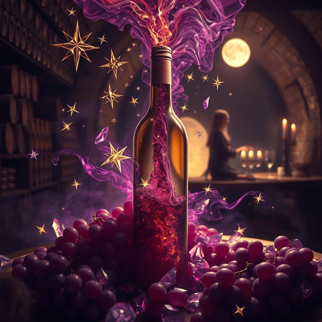 Surrealist Wine Bottle Vision in Salvador Dali-Inspired Drea...