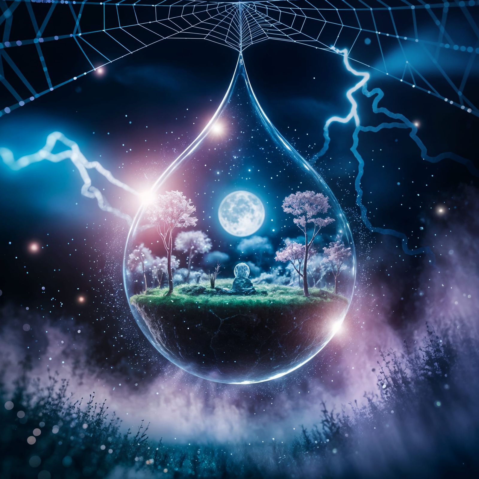 Ethereal Fantasy World in Dewdrop